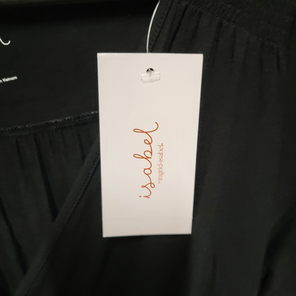 Isabel‎ Maternity NWT Faux Wrap Ruffle Maxi Dress Black Size XSmall - Picture 6 of 6